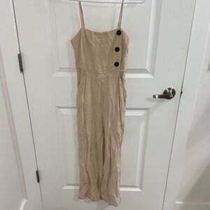 Tan Wide Leg Jumpsuit